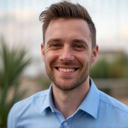 Events Manager Liam Smith smiling on terrace